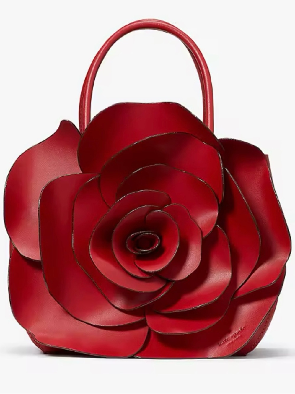 Kate Spade 3D Flora Rose Red bag novelty sculpted leather petals statement NWT